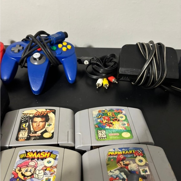 Nintendo Gray Console with Controllers and Game Cartridges - Picture 4 of 5